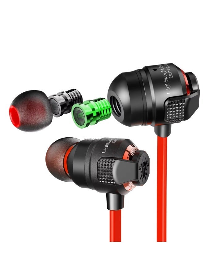 PLEXTONE G23 Gaming Headset with 3.5mm Jack, Screw-in In-Ear Gaming Headphones with Deep Bass Sound and Microphone, Compatible with PCs/Mobile Phones and Video Games, Color: Red - Image 2